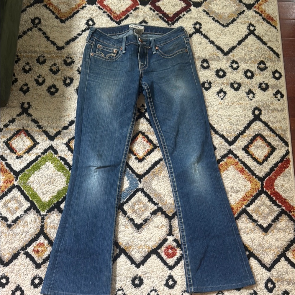 PRVCY Blue Flare Wide Leg Jeans